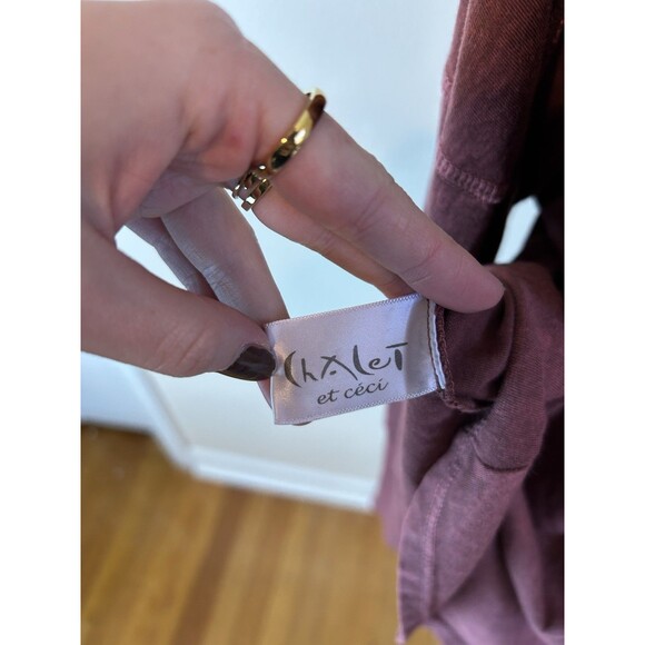 Chalet et Cici Acid Wash Hemp Tunic Top Size Small Lagenlook Artsy Purple - Picture 4 of 6